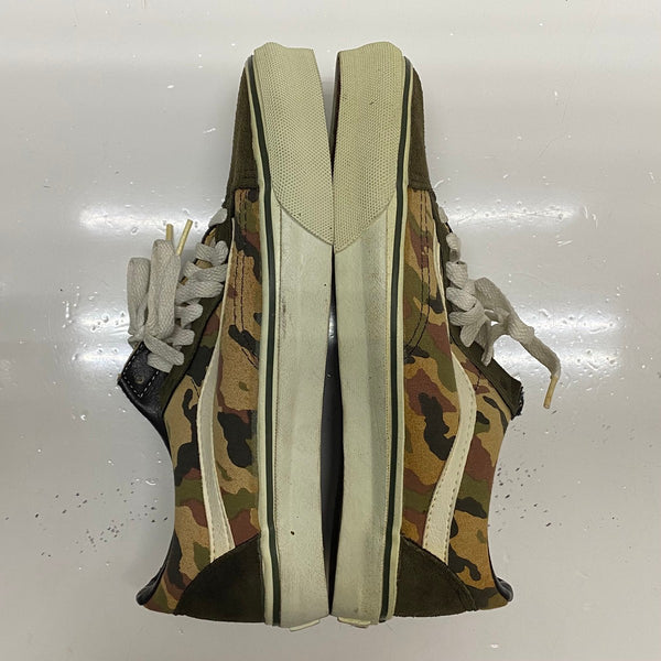 【曜日割引対象外】 ヴァンズ VANS 90's オールドスクール カモフラ 迷彩 USA製 メンズ靴 スニーカー カーキ 26cmサイズ 201-shoes1436 VB