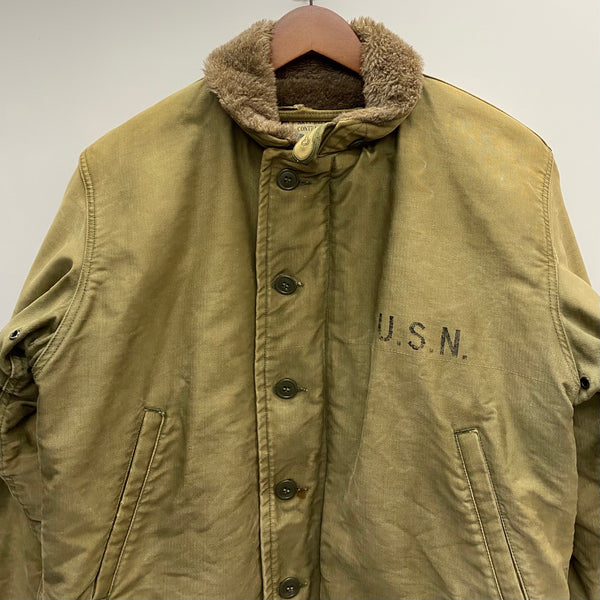 【曜日割引対象外】 ヴィンテージ vintage 40's U.S.NAVY N-1 デッキジャケット NAVY DEPARTMENT ジャケット カーキ 40サイズ 201MT-3431 VB
