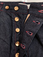 ヴィヴィアンウエストウッド Vivienne Westwood DENIM PANTS デニム パンツ サルエル 変形 ボタンフライ ズボン インディゴ 青 ロゴ S39020001-W003K デニム ブルー Sサイズ 104MB-278