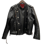 【曜日割引対象外】 アメカジ系 leather item ダブル レザー ライダースジャケット IDEAL CONMAR ZIPPER ジャケット ブラック 201MT-3735 VB