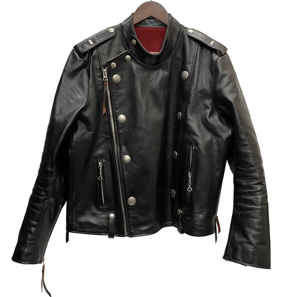 【曜日割引対象外】 アメカジ系 leather item ダブル レザー ライダースジャケット IDEAL CONMAR ZIPPER ジャケット ブラック 201MT-3735 VB