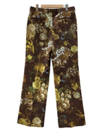 ラッドミュージシャン LAD MUSICIAN FLOWER SLIM FLARE SLACKS PANTS フラワー スリム フレア スラックス パンツ 花柄 ジップフライ 茶 総柄 2123-578 スラックス ブラウン サイズ 46 104MB-286