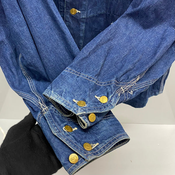 【曜日割引対象外】 ヴィンテージ vintage リー LEE 60's~ 91-J デニムカバーオール USA製 ジャケット ブルー 46サイズ 201MT-3513 VB