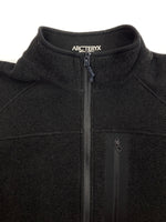 アークテリクス ARC’TERYX FLEECE JACKET フリース ジャケット POLARTEC サンウエスト期 ジップアップ アウトドア 黒 ジャケット ロゴ ブラック Sサイズ 104MT-1651