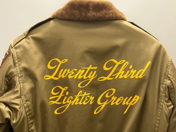 バズリクソンズ BUZZ RICKSON'S Type B-10 SUPERIOR TOGS CORP. 23rd FIGHTER GROUP PATCH & PAINT KHAKI フライトジャケット ミリタリー 40 ジャケット カーキ Lサイズ 101MT-3147