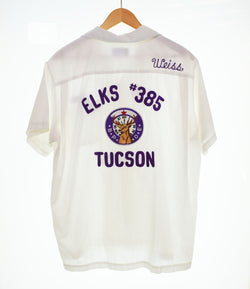 ヒルトン HILTON 70's  Bowling Shirt ボーリング シャツ 70s 70年代 MADE IN USA アメリカ製  半袖シャツ ホワイト Lサイズ 103MT-2692