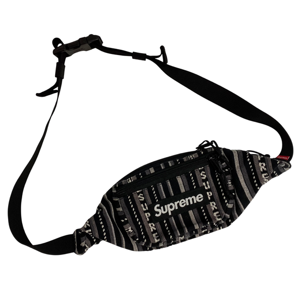 シュプリーム SUPREME 20SS Woven Stripe Waist Bag バッグ メンズバッグ ボディバッグ・ウエストポーチ ブラック 201goods-825