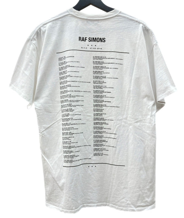 ラフシモンズ RAF SIMONS 18AW OUTER SPACE 半袖 カットソー クルーネック バックプリント スター 星 コットン MADE IN ITALY イタリア製 WHITE 白  182.125 19000-00010 Tシャツ ロゴ ホワイト Sサイズ 104MT-1814