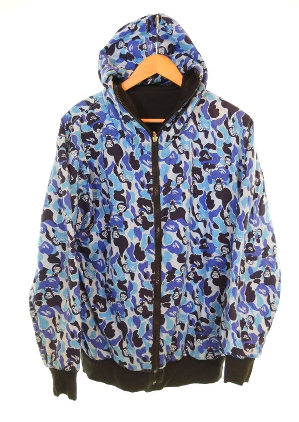 アベイシングエイプ A BATHING APE BABY MILO リバーシブル ジップアップパーカー サル  パーカ ブラック Mサイズ 103MT-3243