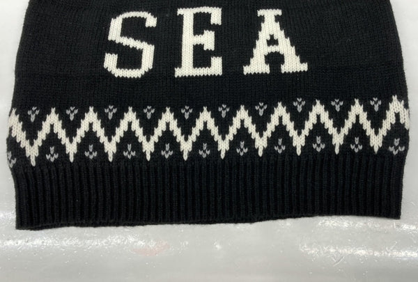 ウィンダンシー WIND AND SEA NORDIC SWEATER ノルディック セーター ニット クルーネック 厚手  WDS-O-WKN-23-Q2-KN-03 セーター 総柄 ブラック Lサイズ 104MT-603