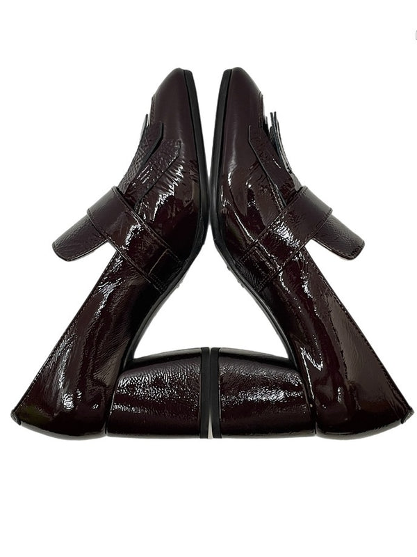 ファビオルスコーニ FABIO RUSCONI GIADA300 ソフトエナメル チャンキーヒール レディース靴 パンプス ワインレッド 37 23.5cm 601sh-5