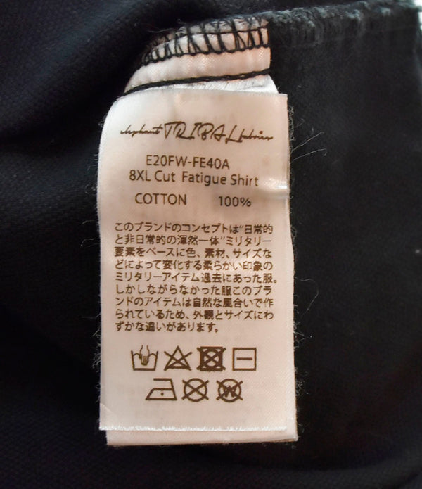 エレファントトライバルファブリックス elephant TRIBAL fabrics 8XL Cut Fatigue Shirt ミリタリージャケット E20FW-FE40A 8XL ジャケット ブラック 103MT-812