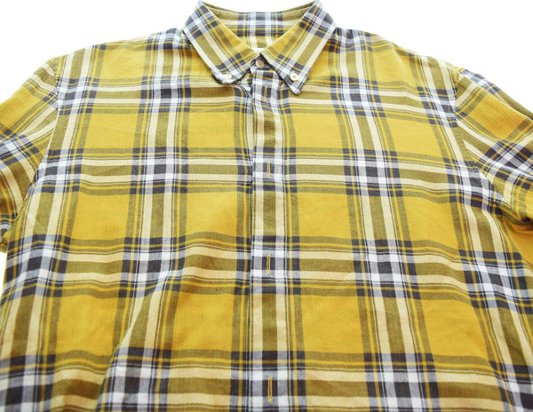 メゾン・マルジェラ Maison Margiela   Check Button Down Shirt チェック柄 ボタンアップシャツ S50DL0332 S48505 40 長袖シャツ イエロー 103MT-3246