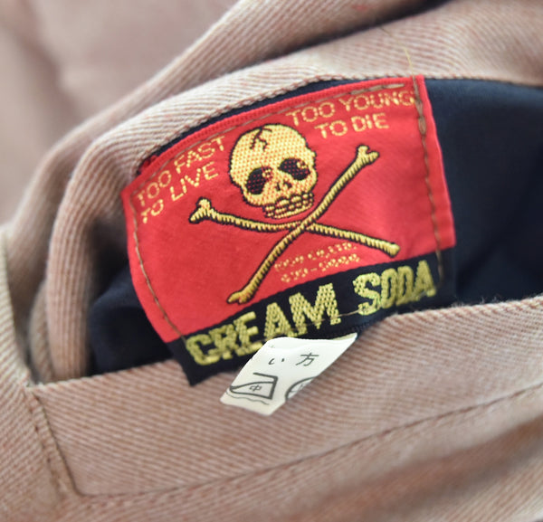 クリームソーダ CREAM SODA 80's 90's カスリ柄 ギャバジャン  ジャケット ブラウン 103MT-3286