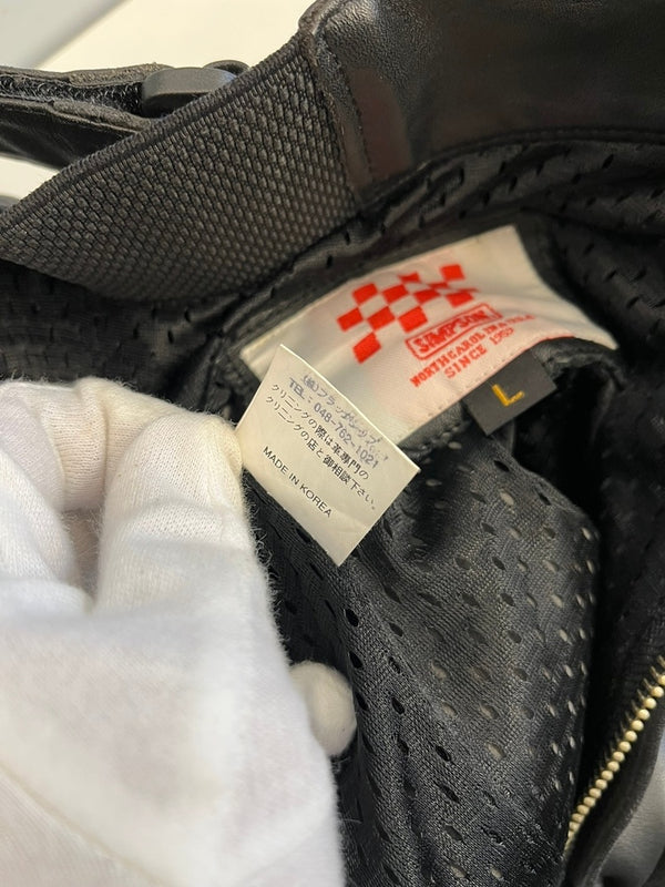 シンプソン SIMPSON 本皮 レザーパンツ バイカーパンツ ツーリング バイク用品 黒  ボトムスその他 ブラック Lサイズ 101MB-778