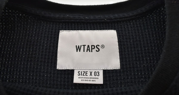 ダブルタップス WTAPS 21SS WAFFLE LS COPO 長袖Tシャツ 黒 211ATDT-CSM28 3 ロンT ブラック 103MT-2837