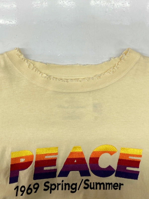 ダイリク DAIRIKU 21SS PEACE Vintage Long Sleeve Tee ピース ヴィンテージ ロングスリーブ Tシャツヴィンテージ加工 長袖 黄 21SS C-5 ロンT 刺繍 イエロー フリーサイズ 104MT-1087