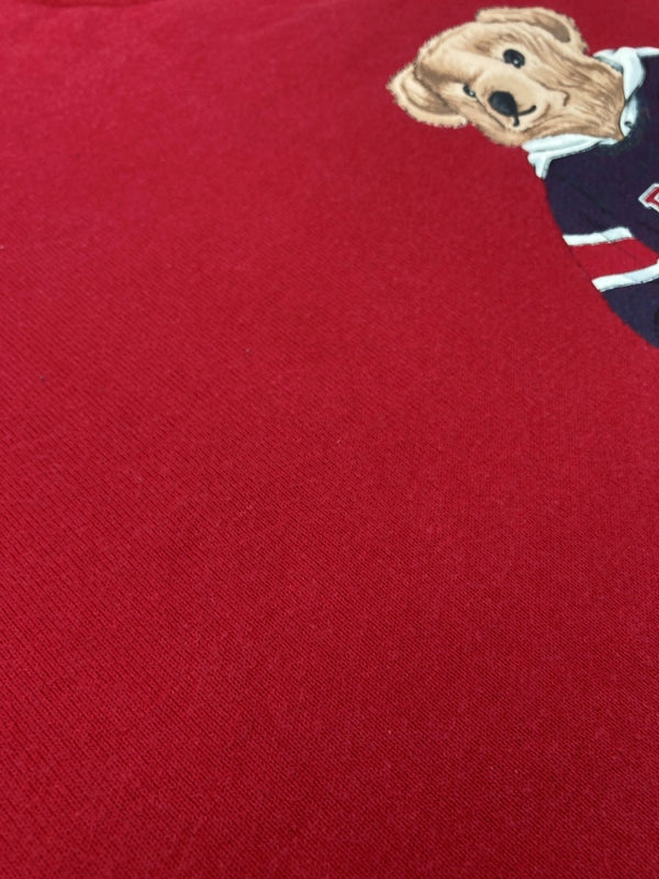 ラルフローレン RalphLauren POLO BEAR SWEATSHIRT ポロ ベア スウェット シャツ ホッケー トレーナー 長袖 赤 サイズ 170 スウェット プリント レッド 104MT-2051