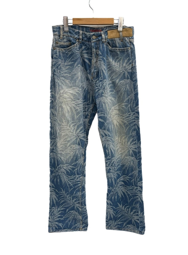 パームエンジェルス PALM ANGELS CLENEGA ツリープリントジーンズ ヤシの木 総柄 刺繍 デニム ブルー サイズ32 101MB-708