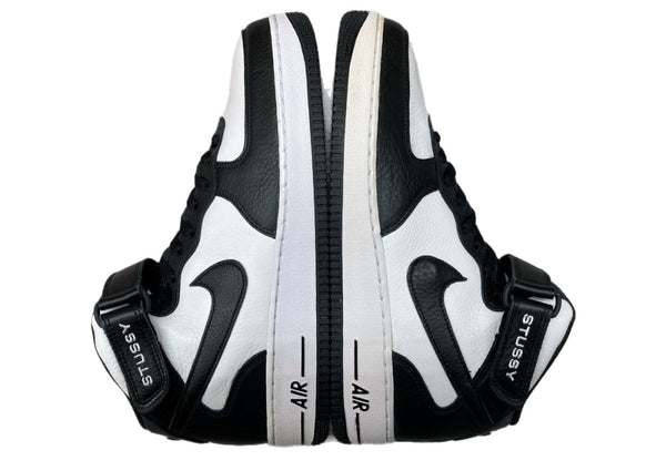 ナイキ NIKE 21年製 × STUSSY ステューシー AIR FORCE 1 07 MID SP エア フォース ミッド AF1 シューズ 白 黒 DJ7840-002 メンズ靴 スニーカー ホワイト 29cm 104S-1043