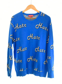 シュプリーム SUPREME 13AW/ Hate Sweater セーター 青 セーター ブルー Lサイズ 103MT-1182