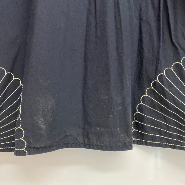 【曜日割引対象外】 キャピタル KAPITAL 風呂敷刺繍 刺し子 プルオーバー スモック シャツ 長袖カットソー ブラック Lサイズ 201MT-4303 VB