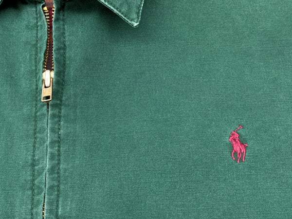 ラルフローレン RalphLauren 90's SWING TOP スウィングトップ 裏地チェック アウター ジャケット 緑 ジャケット ロゴ グリーン Mサイズ 104MT-2308