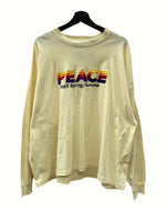 ダイリク DAIRIKU 21SS PEACE Vintage Long Sleeve Tee ピース ヴィンテージ ロングスリーブ Tシャツヴィンテージ加工 長袖 黄 21SS C-5 ロンT 刺繍 イエロー フリーサイズ 104MT-1087