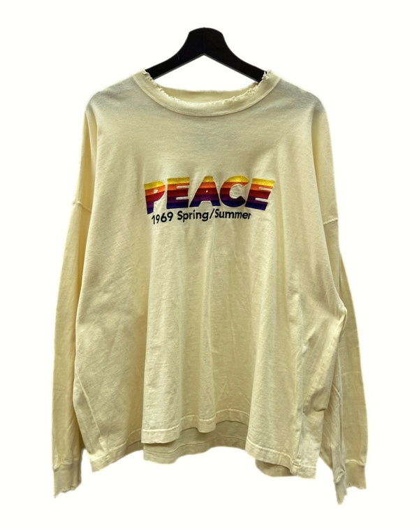 ダイリク DAIRIKU 21SS PEACE Vintage Long Sleeve Tee ピース ヴィンテージ ロングスリーブ Tシャツヴィンテージ加工 長袖 黄 21SS C-5 ロンT 刺繍 イエロー フリーサイズ 104MT-1087