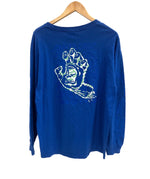 サンタクルーズ SANTA CRUZ 00's NHSボディ スクリーミングハンド ロゴ 袖プリント ロンT  VINTAGE ヴィンテージ ロンT ブルー Lサイズ 101MT-4463