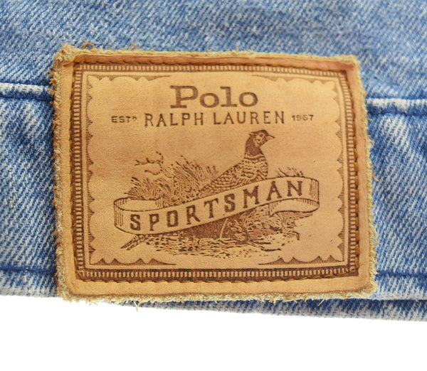ラルフローレン RalphLauren 80s 90s 白タグ デニムトラッカージャケット 4つポケット 80's 90's ジャケット ブルー Lサイズ 103MT-3559