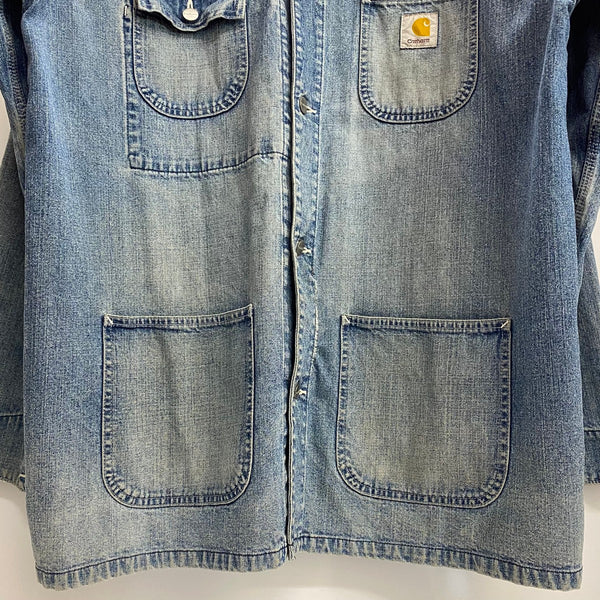 【曜日割引対象外】 カーハート Carhartt デニム カバーオール ジャケット ブルー XXLサイズ 201MT-4756 VB