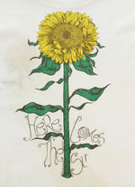 US US古着 90's the Aussie T company ひまわりロングスリーブTシャツ Here Come The Sun 向日葵 Sun flower ロンT ホワイト Sサイズ 103MT-3027