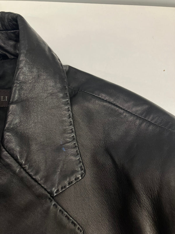 ブルーノマリ BRUNOMAGLI レザーテーラードジャケット 54 ジャケット ブラック 101MT-5298