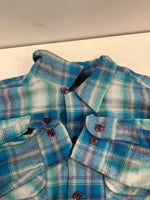 ペンドルトン PENDLETON SURF PENDLETON WOOL ウール チェックシャツ シャドーチェック オンブレ ボードシャツ  ネルシャツ 開襟 オープンカラー ボックス  長袖シャツ ブルー Mサイズ 101MT-5362