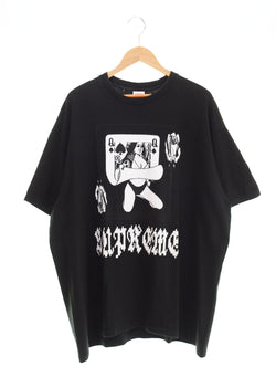 シュプリーム SUPREME 19AW Queen Tee クイーンTシャツ トランプ柄 ビッグロゴ XL Tシャツ ブラック 103MT-2726