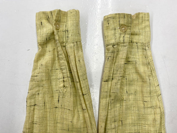 ヴィンテージ vintage 50s 60s B.V.D. オープンカラー 開襟 丸襟 カスリ 黄色 長袖シャツ 総柄 イエロー Mサイズ 104MT-1372