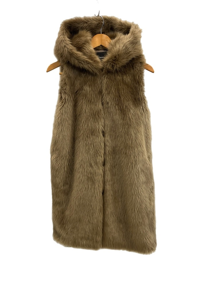 セオリー theory ベージュ フリース フード付きポンチョ ESSENTIAL