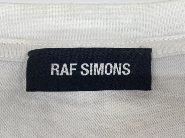 ラフシモンズ RAF SIMONS 18AW OUTER SPACE 半袖 カットソー クルーネック バックプリント スター 星 コットン MADE IN ITALY イタリア製 WHITE 白  182.125 19000-00010 Tシャツ ロゴ ホワイト Sサイズ 104MT-1814