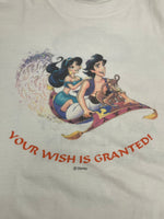 ヴィンテージ vintage 90s 90's~ Walt Disney CLASSICS Aladdin YOU WISH IS GRANTED! ディズニー アラジン Tシャツ ホワイト Lサイズ 101MT-3322