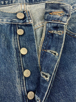 ダブルアールエル RRL DENIM PANTS デニム パンツ ボタンフライ ジーパン ジーンズ USA製 Ralph Lauren インディゴ 青 ロゴ デニム ブルー 31×32 104MB-353