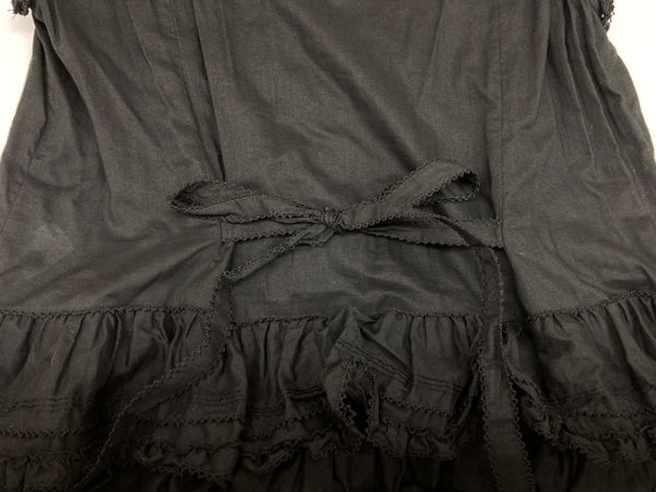 ピンクハウス PINKHOUSE 24SS ストライプ使い ノースリーブ フリル ドレス DRESS レース 刺繍 リボン ピコフリル ロリータ ゴシック パンク BLACK 黒 A2141FAY308 ワンピース 花・植物 ブラック 104LT-204