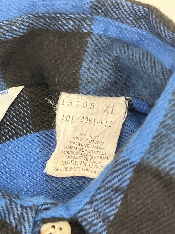 ファイブブラザー FIVE BROTHER 70's~80's 70~80年代 三角タグ ヘビーネルシャツ フランネル ヘビネル ワークシャツ バッファローチェック MADE IN USA アメリカ製 VINTAGE ヴィンテージ XL 長袖シャツ ブルー LLサイズ 101MT-5174