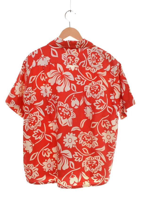 ヴィンテージ Vintage 60s 70s Tahitian アロハシャツ シャークカラー 半袖シャツ レッド Lサイズ 103MT-3129