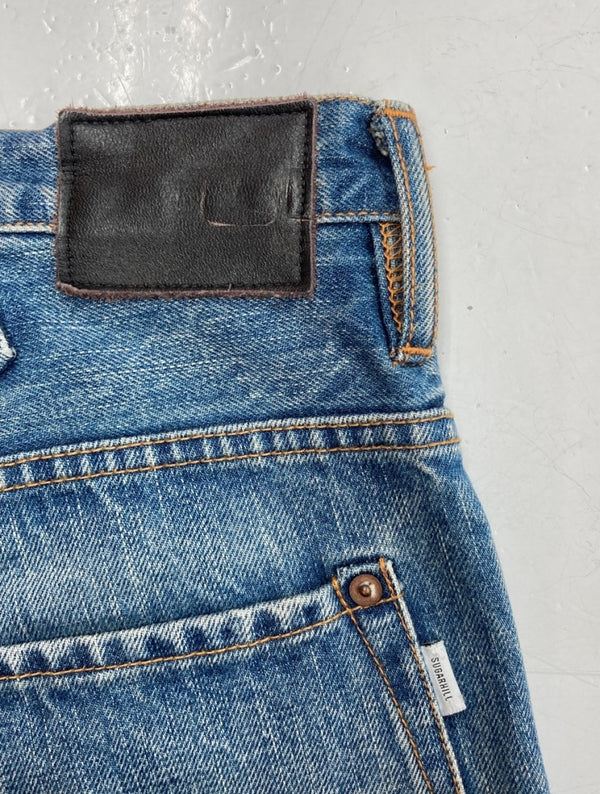 シュガーヒル SUGARHILL 22SS CLASSIC DENIM PANTS クラシック デニム パンツ シンチバック ボタンフライ パッチ ズボン 青 無地 22SSPT08 デニム ブルー サイズ 32 104MB-142