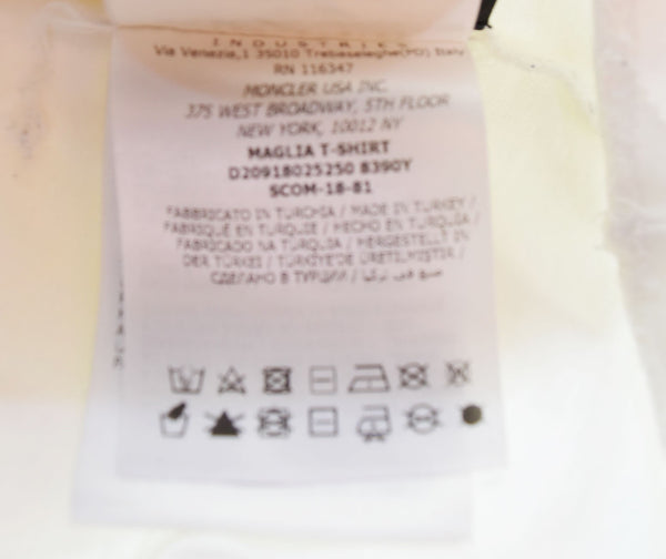 モンクレール MONCLER ロゴ プリント 半袖Tシャツ 白  D20918025250 8390Y 2 Tシャツ ホワイト 103MT-2854