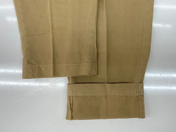 ダブルアールエル RRL 90s CHINO PANTS チノ パンツ ボタンフライ ワーク トラウザーズ 三ツ星タグ USA製 Ralph Lauren 薄茶 無地 チノパン ベージュ 29×30 104MB-345