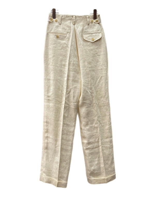 ラルフローレン RalphLauren 90s LINEN 2TUCK SLACKS PANTS リネン タック スラックス パンツ ジップフライ IMPACT21 白 無地 スラックス ホワイト サイズ 9 104MB-355