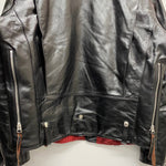 【曜日割引対象外】 アメカジ系 leather item ダブル レザー ライダースジャケット IDEAL CONMAR ZIPPER ジャケット ブラック 201MT-3735 VB