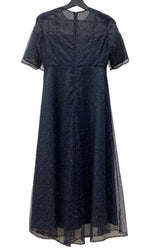 カエン Kaene ラメ ミックス エアリー ドレス DRESS チュール レース オーガンジー オケージョン 結婚式 フォーマル NAVY 紺 100955 ワンピース ネイビー SIZE36 104LT-215